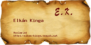Elkán Kinga névjegykártya